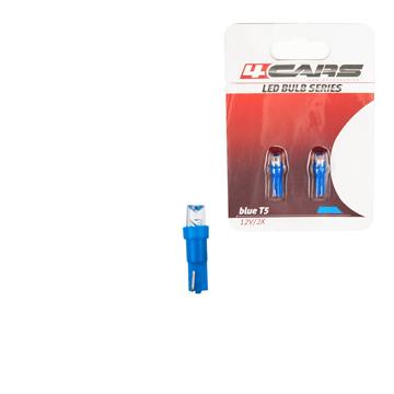 4CARS LED ŽIAROVKA 1LED 12V T5 MODRÁ
