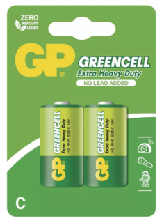 Zinko-chloridová batéria GP Greencell R14 (C) 2ks v blistri